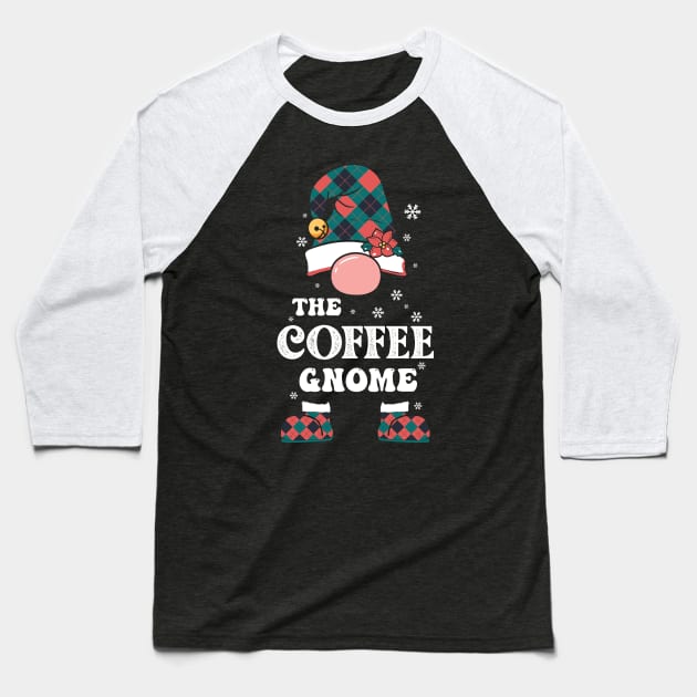Coffee Gnome Christmas Baseball T-Shirt by MZeeDesigns